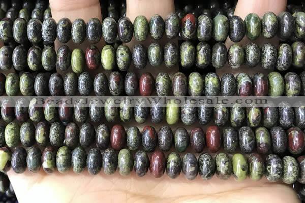 CRB5344 15.5 inches 5*8mm rondelle dragon blood jasper beads