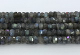 CRB5621 15.5 inches 5*9mm - 6*10mm faceted rondelle labradorite beads