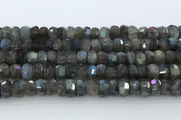 CRB5621 15.5 inches 5*9mm - 6*10mm faceted rondelle labradorite beads