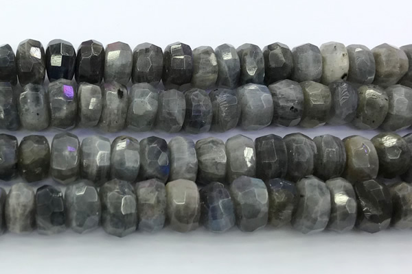 CRB5622 15.5 inches 7*11mm - 8*12mm faceted rondelle labradorite beads