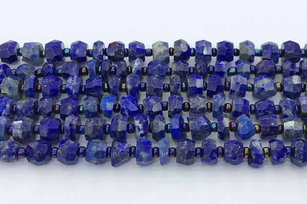 CRB5628 15.5 inches 5*7mm - 7*8mm faceted rondelle lapis lazuli beads