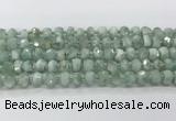 CRB5654 15.5 inches 5*8mm-6*10mm faceted rondelle green angel skin beads wholesale