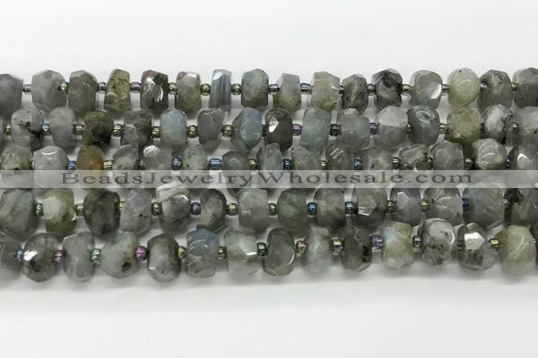 CRB5656 15.5 inches 6*10mm-7*11mm faceted rondelle labradorite beads wholesale