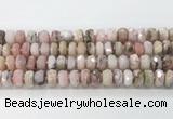 CRB5659 15.5 inches 7*11mm-9*13mm faceted rondelle pink opal beads wholesale