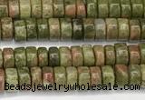 CRB5672 15 inches 3*4mm heishi unakite beads wholesale