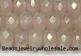 CRB5701 15 inches 5*8mm faceted rondelle AB-color rose quartz beads