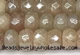 CRB5702 15 inches 5*8mm faceted rondelle AB-color pink aventurine beads