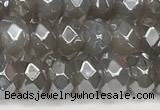 CRB5703 15 inches 5*8mm faceted rondelle AB-color grey agate beads