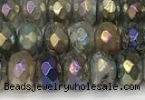 CRB5707 15 inches 5*8mm faceted rondelle AB-color labradorite beads