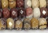 CRB5710 15 inches 5*8mm faceted rondelle AB-color mookaite beads