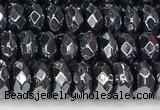 CRB5712 15 inches 5*8mm faceted rondelle AB-color black agate beads