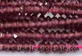 CRB5731 15 inches 1*2mm faceted red garnet beads