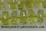 CRB574 15.5 inches 7*12mm faceted rondelle lemon quartz beads