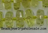 CRB575 15.5 inches 8*14mm faceted rondelle lemon quartz beads