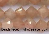 CRB5775 15 inches 5*5mm faceted sunstone beads