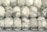 CRB5790 15 inches 4*6mm, 5*8mm faceted rondelle white howlite beads