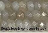 CRB5794 15 inches 4*6mm, 5*8mm faceted rondelle grey agate beads