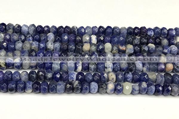 CRB5811 15 inches 4*6mm, 5*8mm, 6*10mm faceted rondelle sodalite beads