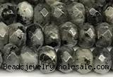 CRB5822 15 inches 4*6mm, 5*8mm, 6*10mm faceted rondelle black labradorite beads