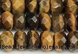 CRB5829 15 inches 4*6mm, 5*8mm, 6*10mm faceted rondelle yellow tiger eye beads