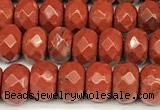 CRB5830 15 inches 4*6mm, 5*8mm faceted rondelle red jasper beads