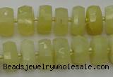 CRB605 15.5 inches 6*10mm faceted rondelle yellow opal beads