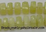 CRB607 15.5 inches 8*14mm faceted rondelle yellow opal beads