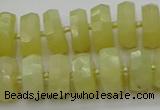 CRB608 15.5 inches 8*16mm faceted rondelle yellow opal beads