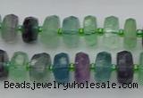 CRB615 15.5 inches 7*12mm faceted rondelle fluorite beads