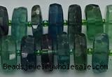 CRB618 15.5 inches 8*18mm faceted rondelle fluorite beads