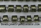 CRB624 15.5 inches 5*8mm tyre pyrite gemstone beads