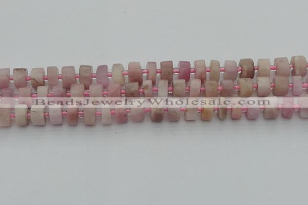 CRB652 15.5 inches 6*10mm tyre pink kunzite gemstone beads