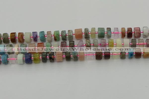 CRB672 15.5 inches 6*10mm tyre mixed gemstone beads wholesale