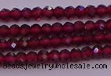 CRB704 15.5 inches 2*3mm faceted rondelle red garnet beads