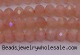 CRB714 15.5 inches 3*4mm faceted rondelle peach moonstone beads