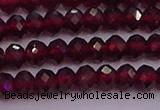 CRB718 15.5 inches 3*4mm faceted rondelle red garnet beads