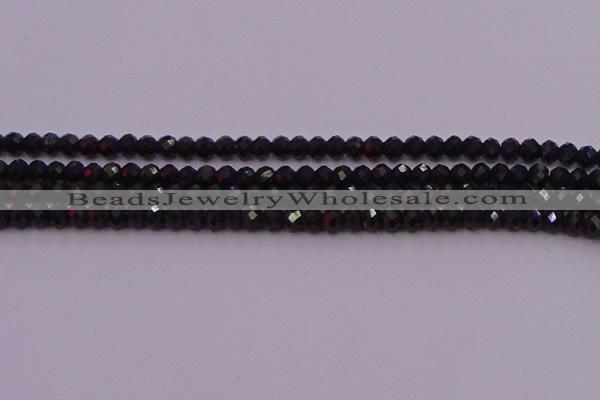 CRB721 15.5 inches 3*4mm faceted rondelle black tourmaline beads