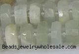 CRB811 15.5 inches 6*12mm faceted rondelle grey moonstone beads