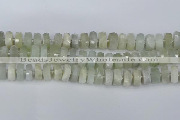 CRB813 15.5 inches 8*16mm faceted rondelle grey moonstone beads