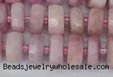 CRB826 15.5 inches 6*10mm faceted rondelle kunzite beads