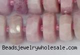 CRB830 15.5 inches 8*18mm faceted rondelle kunzite beads