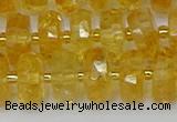 CRB844 15.5 inches 8*14mm faceted rondelle citrine beads