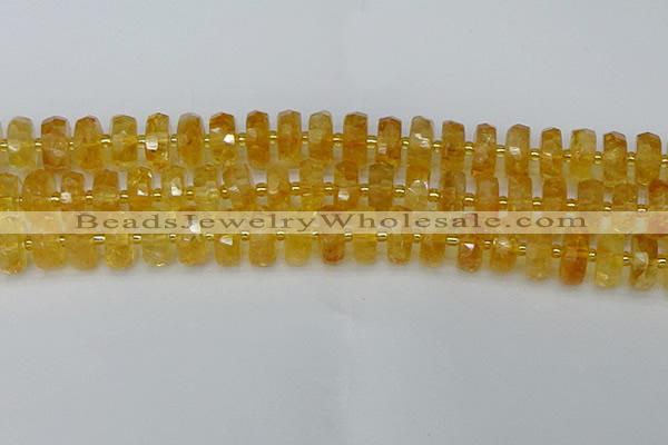 CRB845 15.5 inches 8*16mm faceted rondelle citrine beads