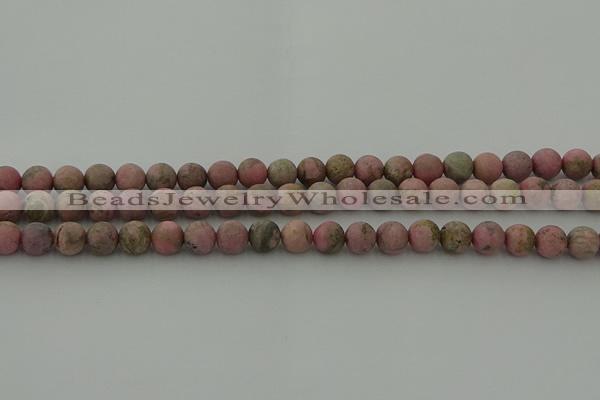 CRC1002 15.5 inches 8mm round matte rhodochrosite gemstone beads