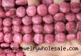 CRC1062 15.5 inches 14mm flat round rhodochrosite beads