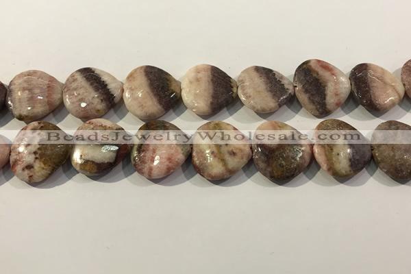 CRC1092 15.5 inches 25*25mm heart rhodochrosite beads wholesale