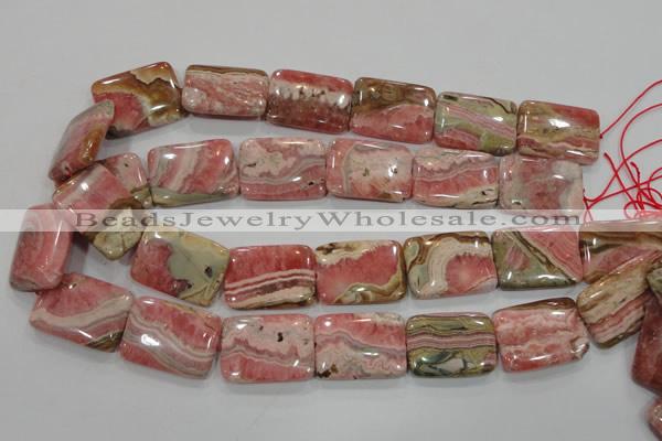 CRC111 15.5 inches 22*30mm rectangle natural argentina rhodochrosite beads