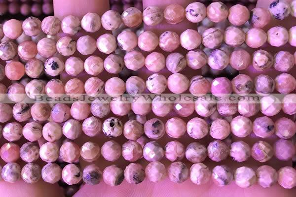 CRC1171 15.5 inches 6mm faceted round rhodochrosite gemstone beads