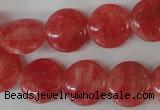 CRC24 15.5 inches 16mm flat round dyed rhodochrosite gemstone beads