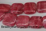 CRC28 15.5 inches 14*14mm square dyed rhodochrosite gemstone beads